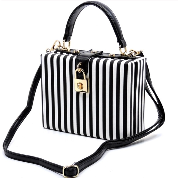 ASOS Handbags - Striped Black & White Structured Crossbody Bag